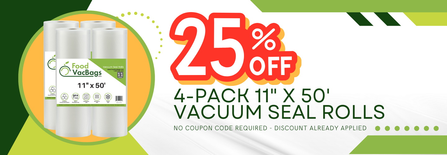 Logos of major vacuum seal food bags brands, including food saver bags