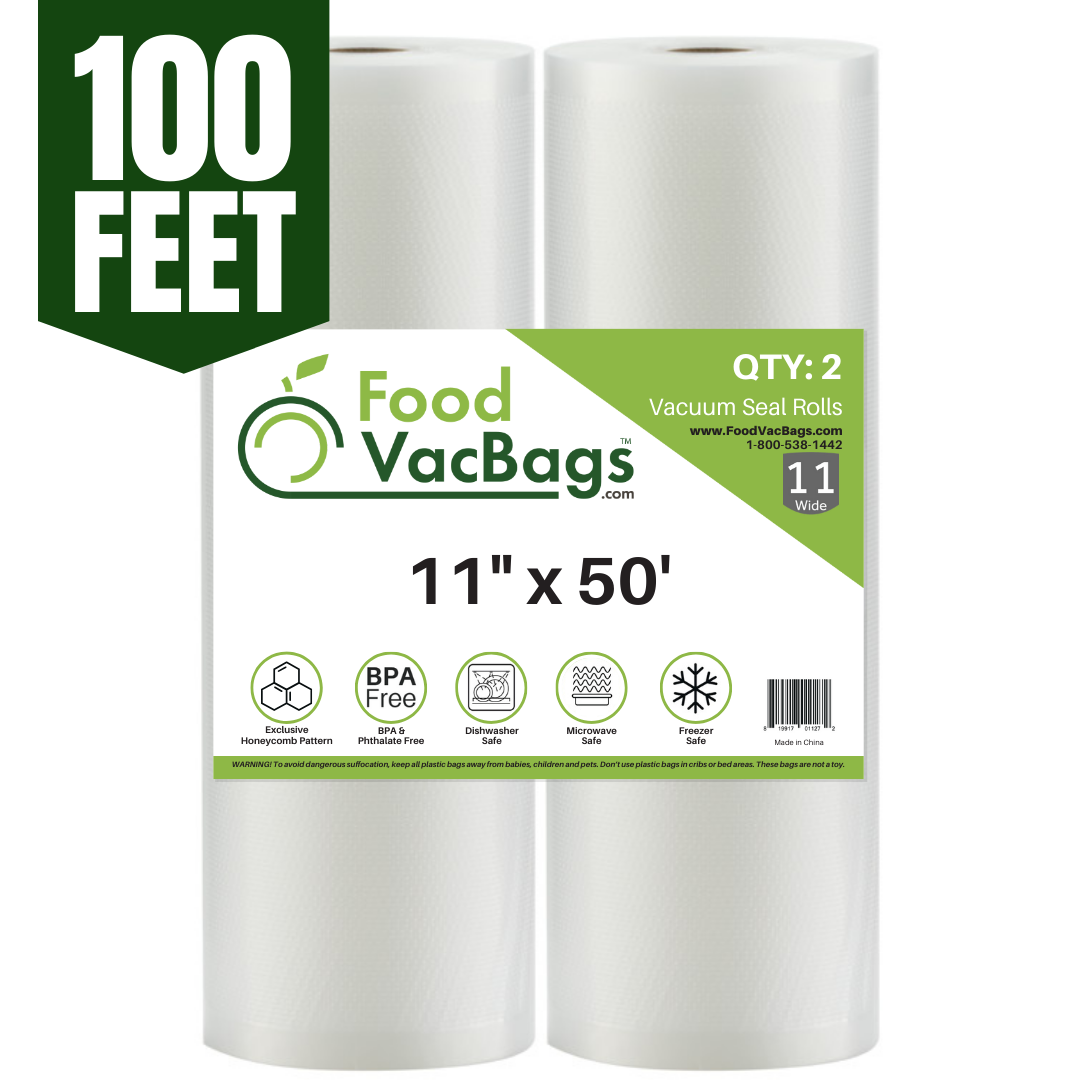 11"x50' FoodVacBags Vacuum Seal Rolls