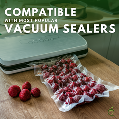 Four FoodVacBags™ 6" X 50' Vacuum Seal Rolls