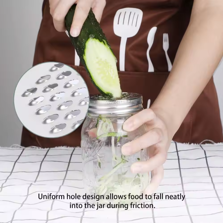 Grater Lid for Mason Jars, Food Storage