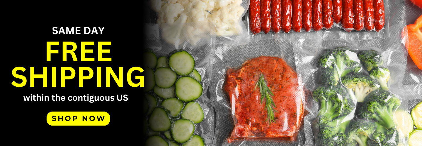 Logos of major vacuum seal food bags brands, including food saver bags