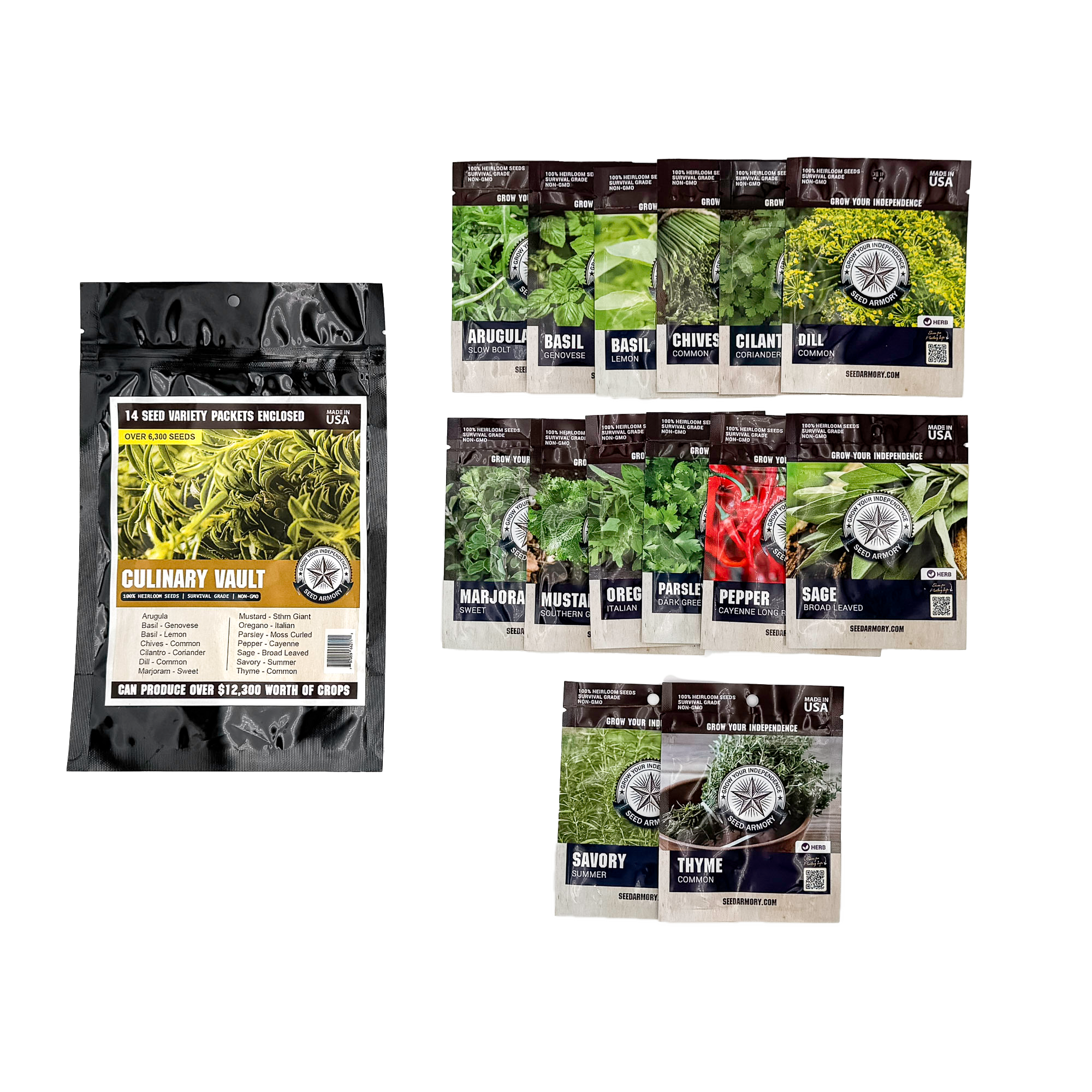 Culinary Vault Seeds - 14 Varieties