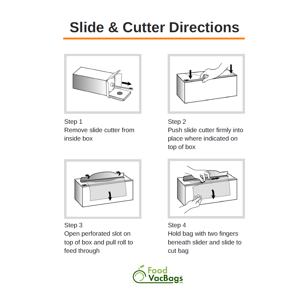 11" X 100' Bulk Vacuum Sealer Roll In Dispenser Box With Cutter instructions