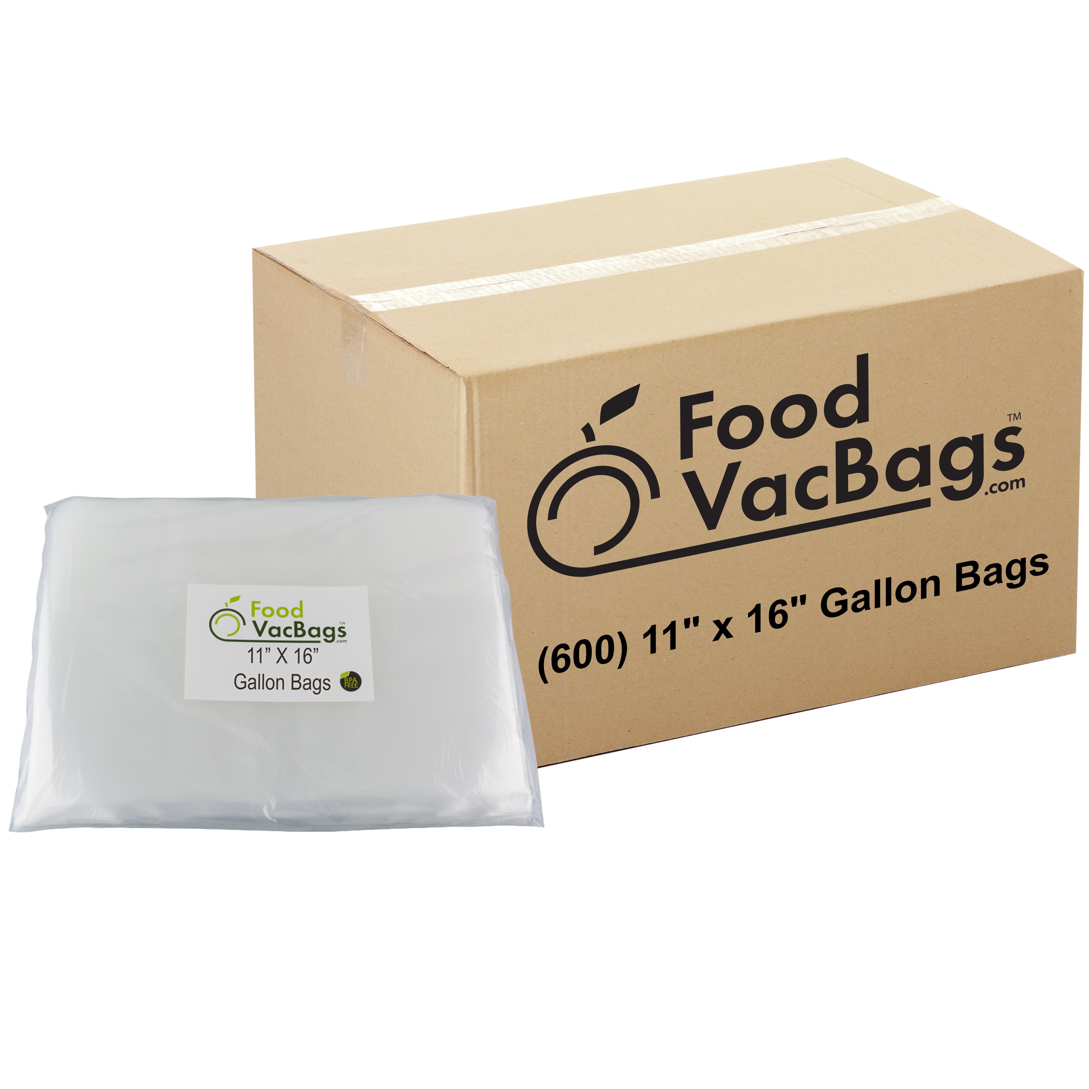 600 FoodVacBags 11" X 16" Gallon Bags - FoodSaver Compatible - Sous Vide, wholesale vacuum seal bags