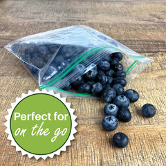 perfect for on the go, double zipper food storage bags