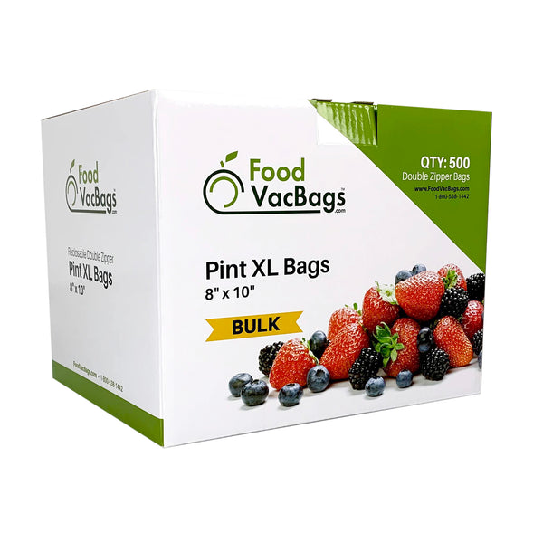 Quart XL Double Zipper Bags - 500 count – FoodVacBags