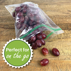 perfect for on the go, double zipper food storage bags