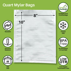 Quart Mylar Bags 8" x 10" from FoodVacBags