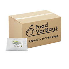 1200 FoodVacBags 6" X 10" Pint Bags - FoodSaver Compatible - Sous Vide, wholesale vacuum seal bags