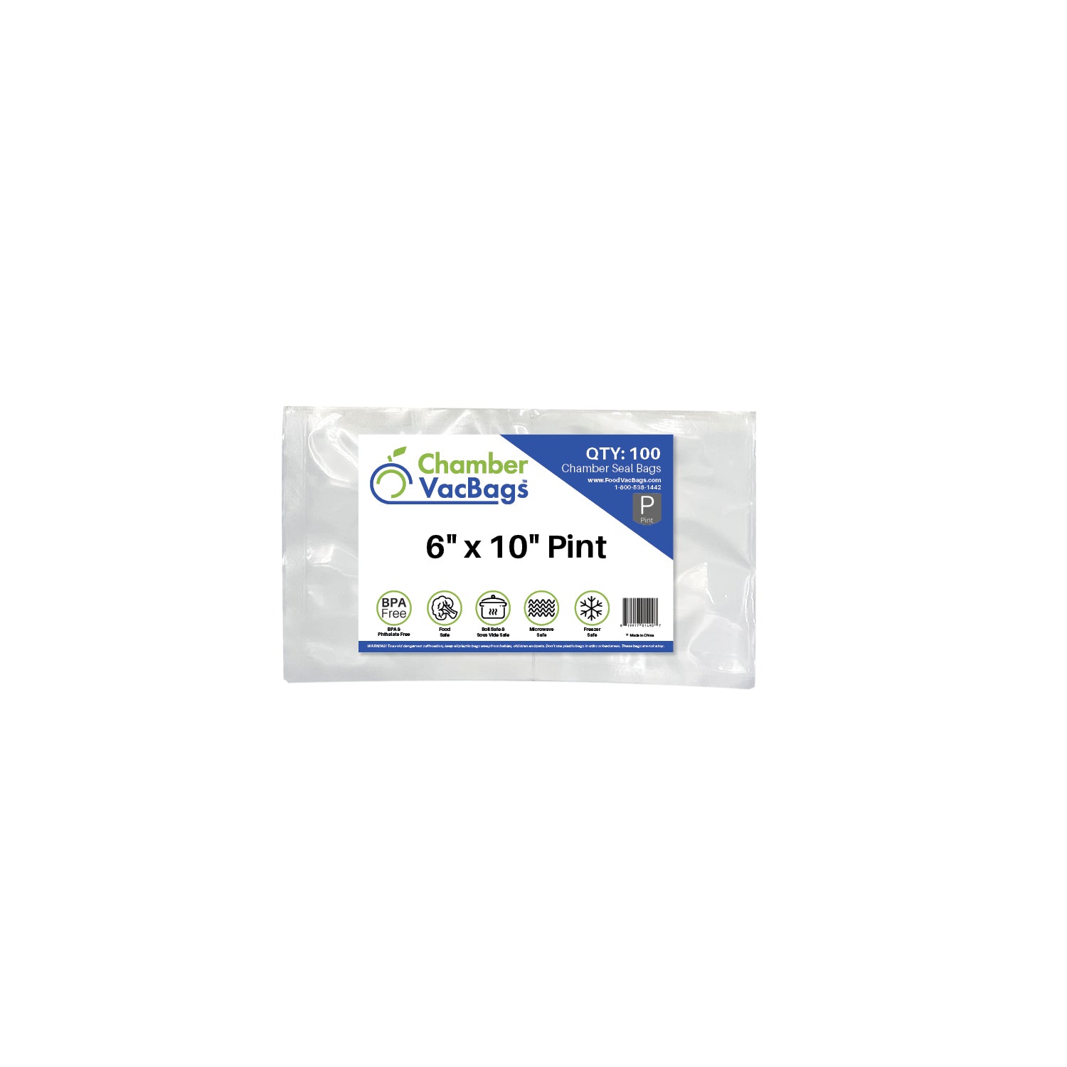 6" x 10" pint chamber seal bags foodvacbags