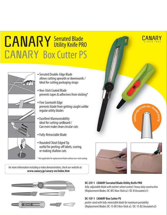 Canary Box Cutter PS, 1" Blade, DC-15F-1