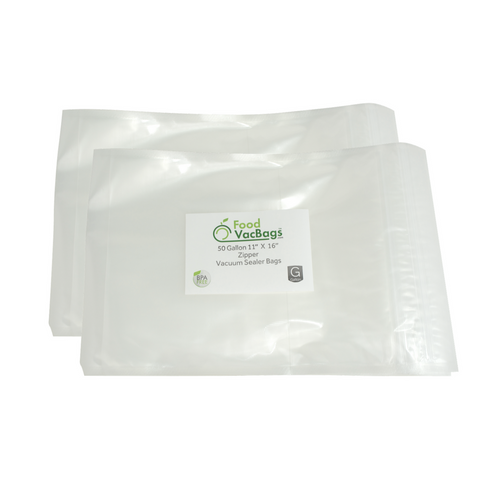 FoodVacBags Zipper Bags - 100 FoodVacBags 11" X 16" Zipper Gallon Bags - airtight- foodsaver compatible