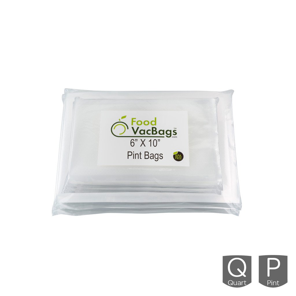 Bags - 200 FoodVacBags - 100 Pint & 100 Quart Bags - FoodSaver Compatible - Sous Vide