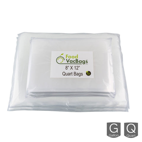 Bags - 200 FoodVacBags -  100 Quart & 100 Gallon Bags - FoodSaver Compatible - Sous Vide