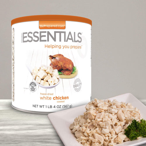 freeze dried white chicken cooked emergency essentials prepper food