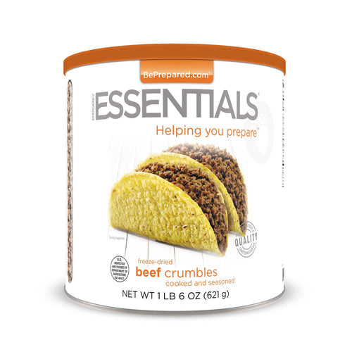 freeze dried beef crumbles cooked meat emergency essentials prepper food