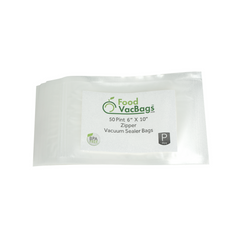 FoodVacBags Zipper Bags - 50 FoodVacBags 6" X 10" Zipper Pint Bags - airtight- foodsaver compatible