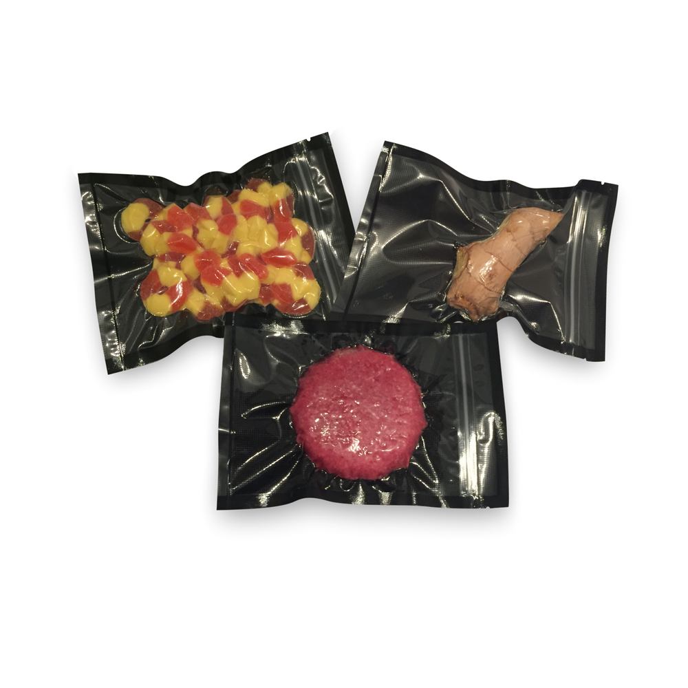 FoodVacBags Zipper Bags - 50 FoodVacBags 6" X 10" Zipper Pint Bags - Black Back Clear Front