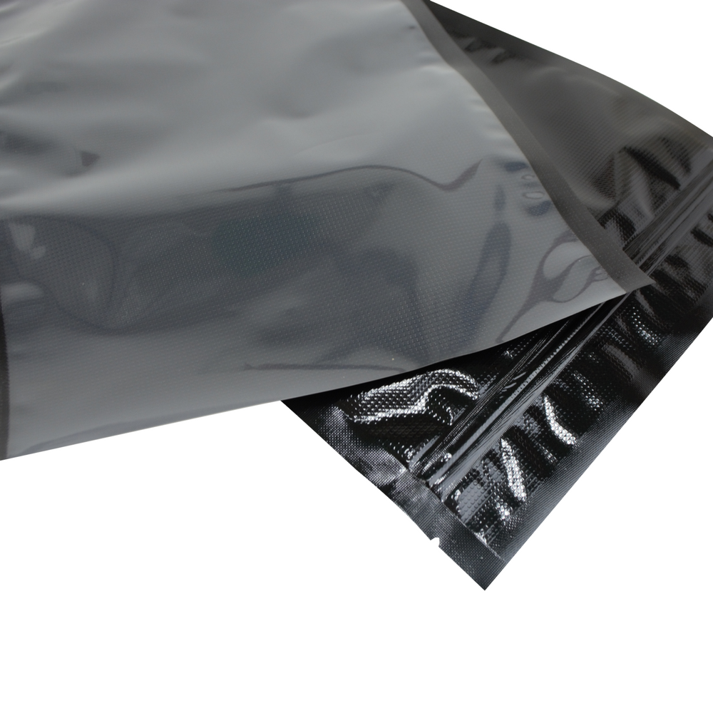 FoodVacBags Zipper Bags - 50 FoodVacBags 8" X 12" Zipper Quart Bags - Black Back Clear Front