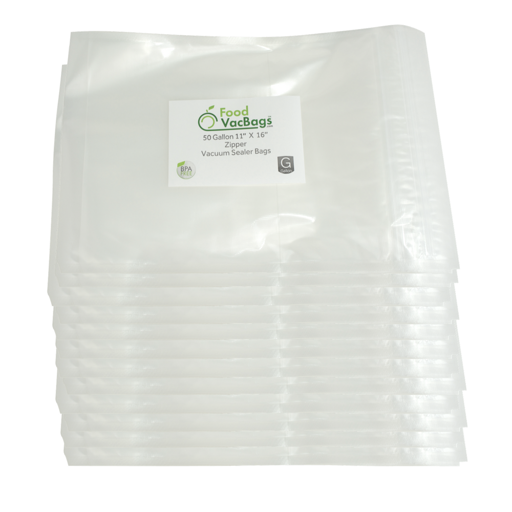 FoodVacBags Zipper Bags - Case Of 600 FoodVacBags 11" X 16" Zipper Gallon Bags