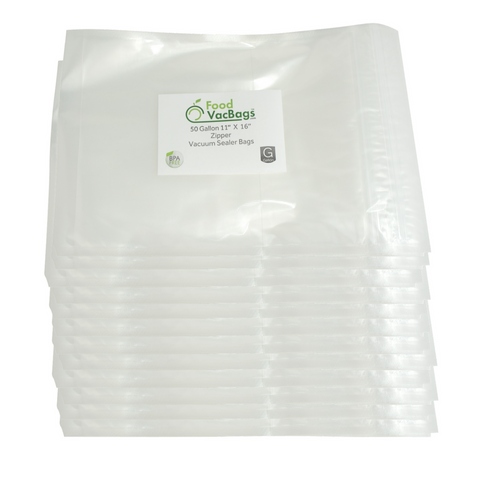 FoodVacBags Zipper Bags - Case Of 600 FoodVacBags 11" X 16" Zipper Gallon Bags