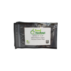 FoodVacBags Zipper Bags - Case Of 1000 FoodVacBags 6" X 10" Zipper Pint Bags - Black & Clear