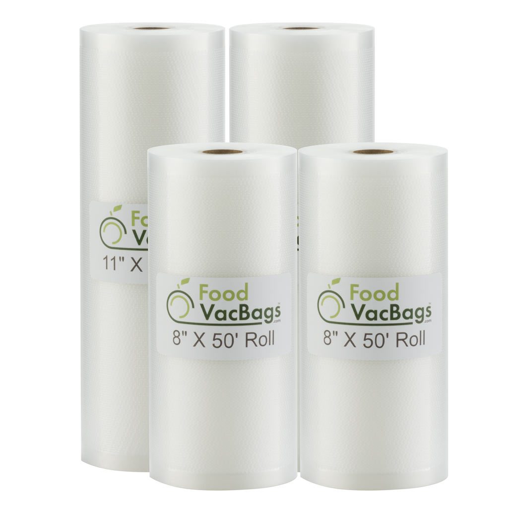 Rolls - FoodVacBags™ Roll Combo Two 8" X 50' & Two 11" X 50' - compatible with foodsaver - sous vide