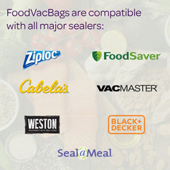 Compatible with Ziploc, FoodSaver, Cabela's, VacMaster, Weston, Seal-A-Meal, and BlackNDecker