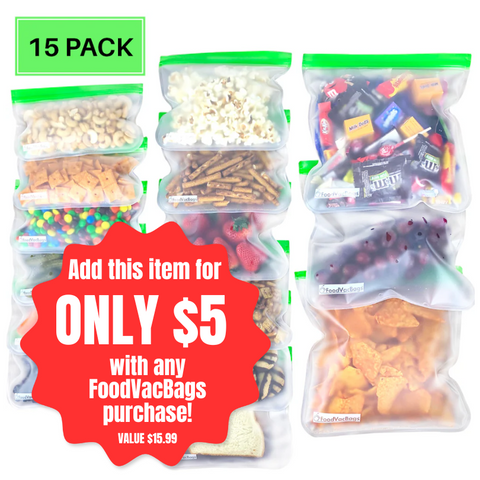 Reusable PEVA Storage Bags - 15 count