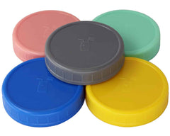 Leak Proof Plastic Storage Lids with Silicone Liners for Mason Jars