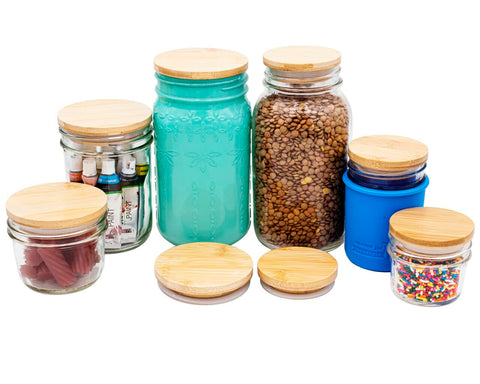 Bamboo Storage Stopper Lids for Mason Jars