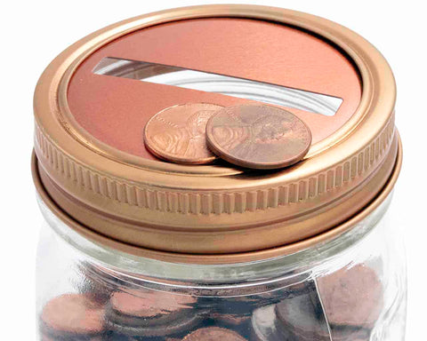 Copper Coin Slot Bank Lid Inserts for Mason Jars 10 Pack