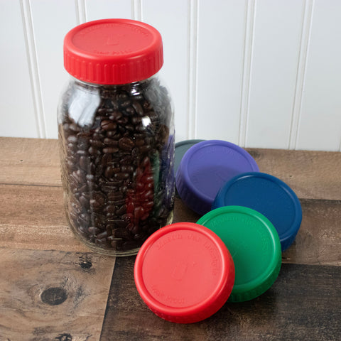 Leak Proof Plastic Storage Lids with Silicone Liners for Mason Jars