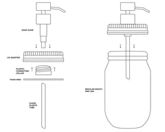 Oil Rubbed Bronze Soap Pump Lid Kit for Regular Mouth Mason Jars