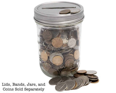 Coin Slot Bank Stainless Steel Lid Inserts for Mason Jars 10 Pack