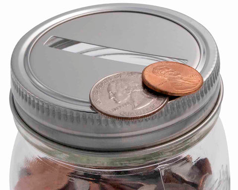 Coin Slot Bank Stainless Steel Lid Inserts for Mason Jars 10 Pack