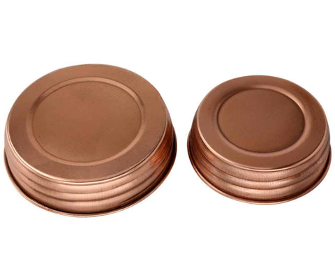 Shiny Copper Decorative Mason Jar Lids 4 Pack