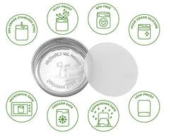 Stainless Steel Storage Lids with Leak-Proof Silicone Liners for Mason Jars 5 Pack