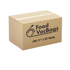 11" x 25' FoodVacBags Vacuum Sealer Roll, Compatible with Foodsaver, Case, Bulk