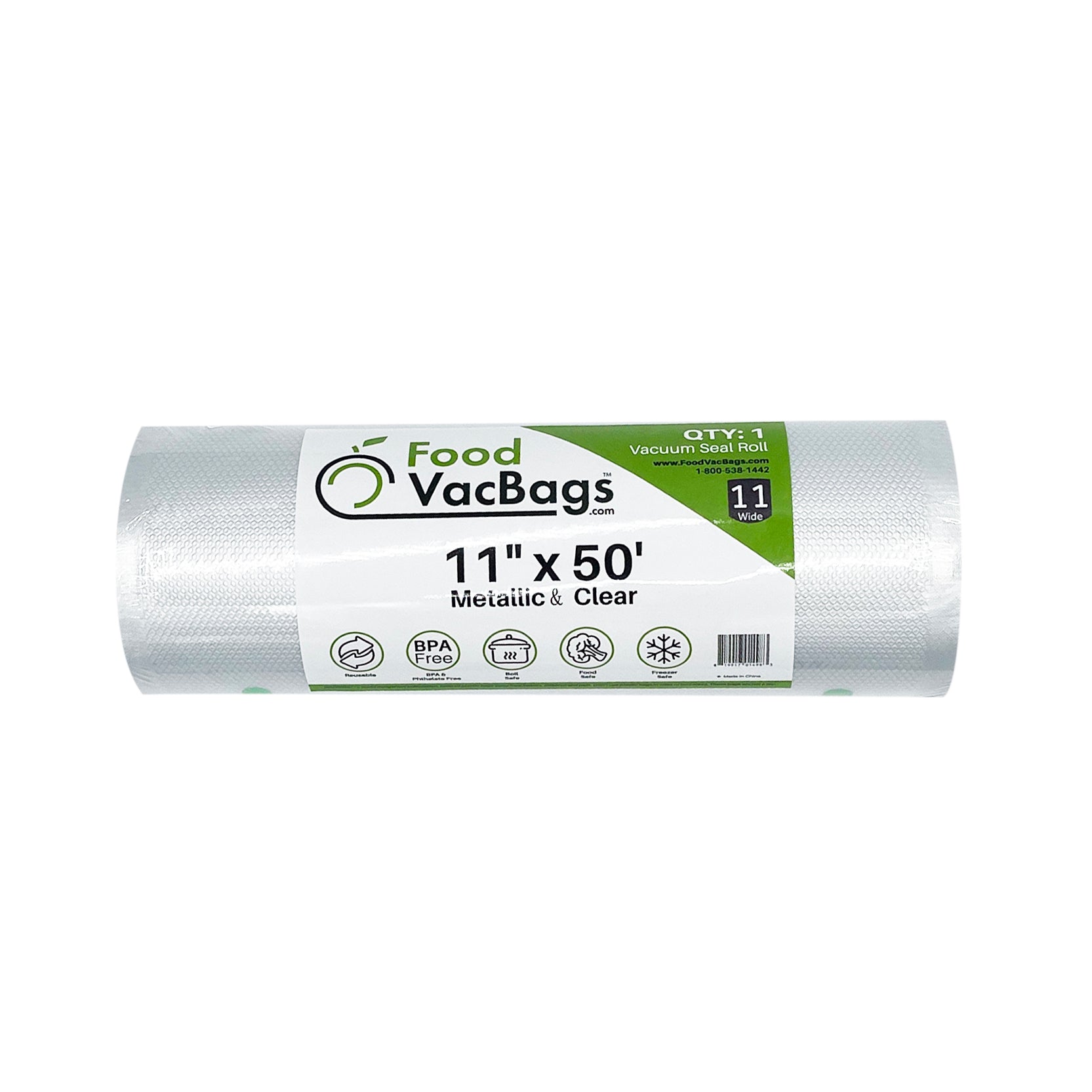 FoodVacBags 11 x 50' Expandable/Gusseted Vacuum Sealer Roll