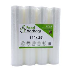 11" x 25' FoodVacBags Vacuum Sealer Roll, Compatible with Foodsaver