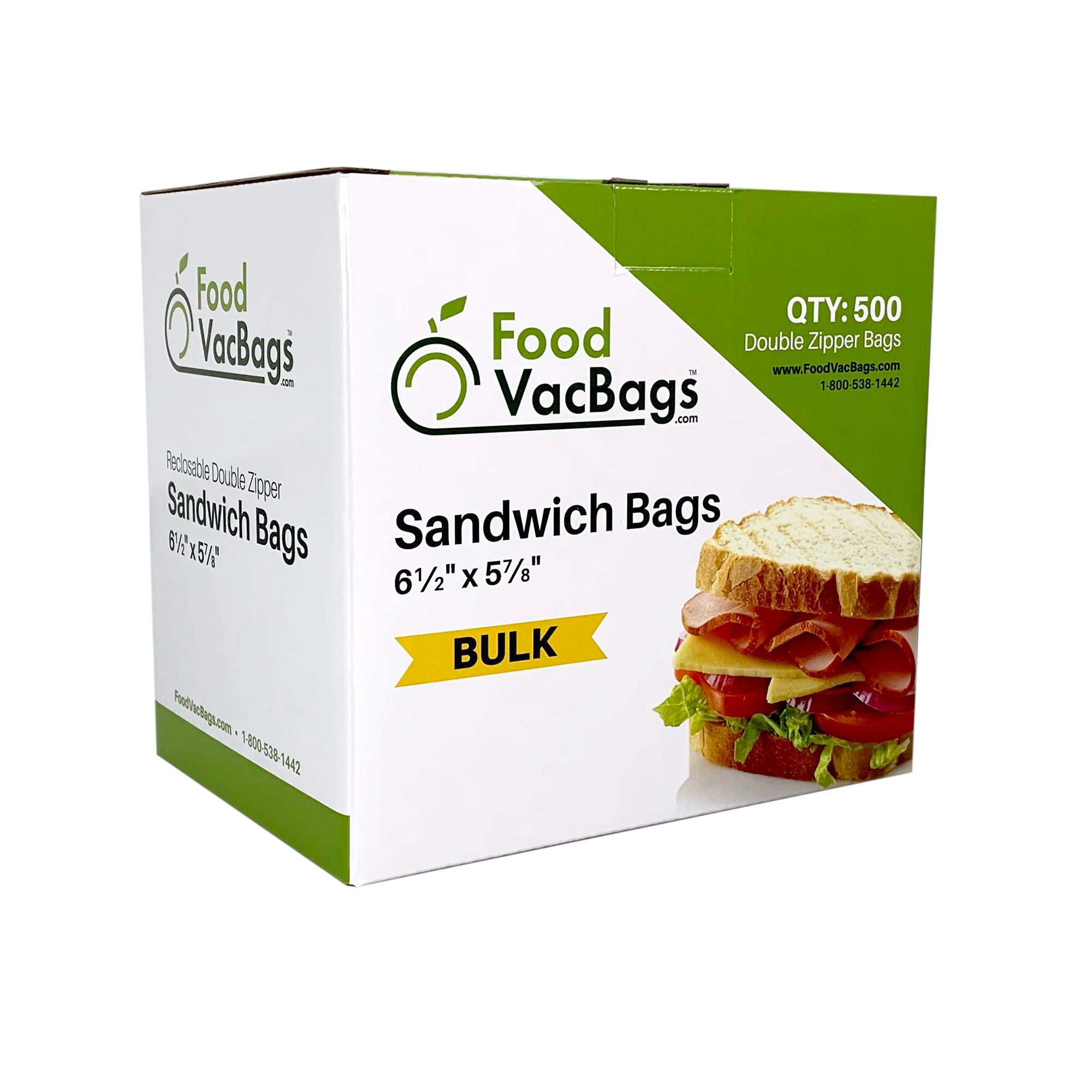 Ziploc Sandwich (S) Bag (500) Green - VALENCIA WHOLESALE