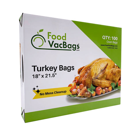 FoodVacBags 18 x 21.5 Large Turkey Bags - 100 Count - Heat