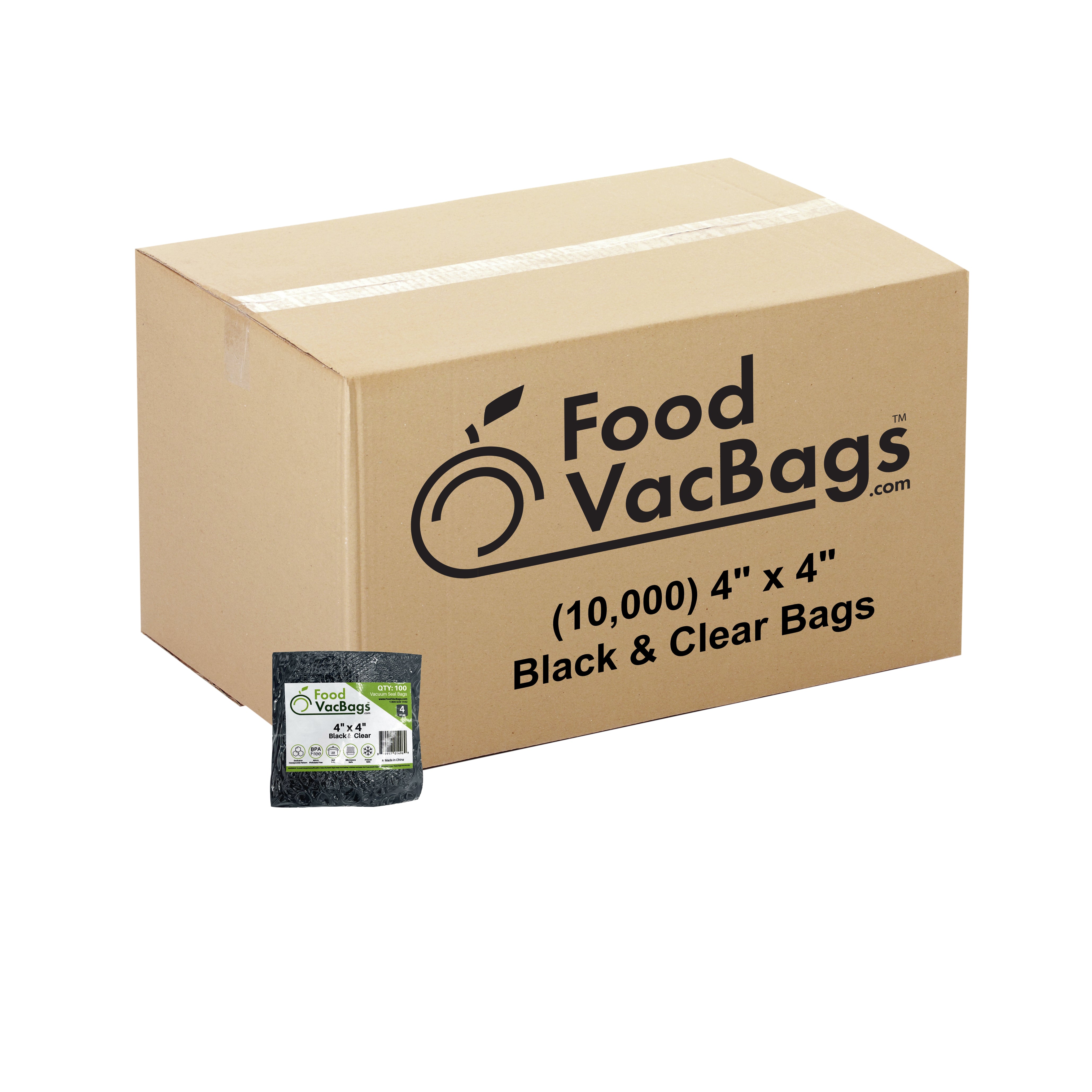 Black and Clear Vacuum Sealer Bags mini 4x4