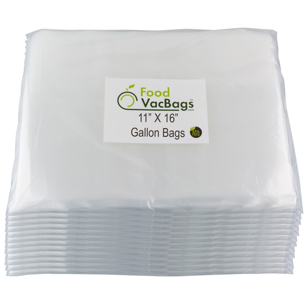 600 FoodVacBags 11" X 16" Gallon Bags - FoodSaver Compatible - Sous Vide