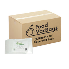 Case of Pint Zipper Vacuum Seal Bags, Bulk