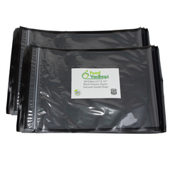 Zipper Bags - 100 FoodVacBags 11" X 16" Zipper Gallon Bags - Black & Clear - airtight- foodsaver compatible