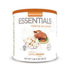 freeze dried white chicken cooked emergency essentials prepper food