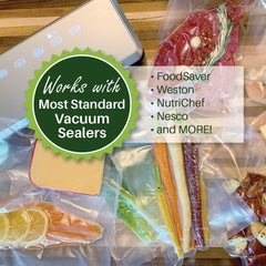 Works with Most Standard Vacuum Sealers like FoodSaver, Weston, NutriChef, Nesco and More!