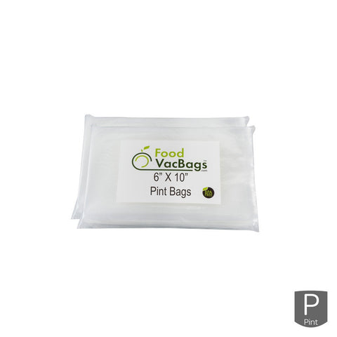 Bags - 100 FoodVacBags 6" X 10" Pint Vacuum Seal Bags - FoodSaver Compatible - Sous Vide